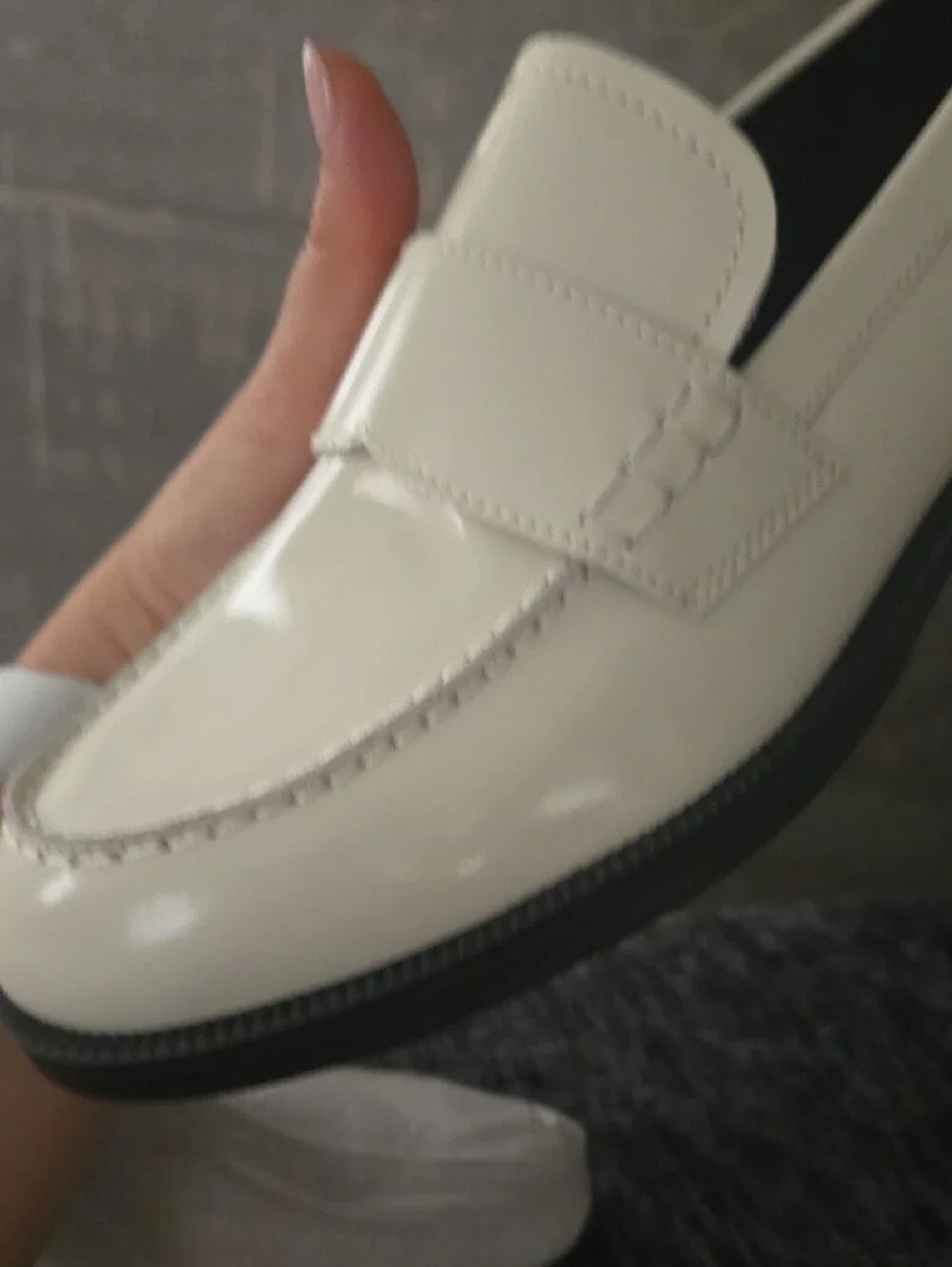Marc Fisher Women's White Patent Penny Loafers